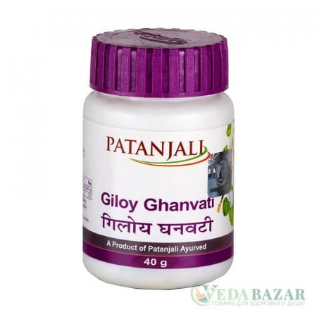 Гилой Гхан Вати (Giloy Ghanvati) жаропонижающее средство, повышает иммунитет, 40 таб, Патанджали (Patanjali) фото