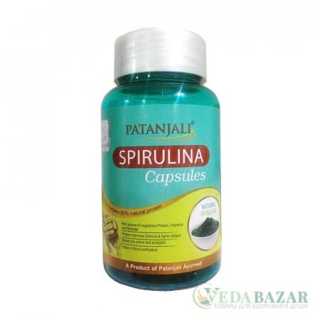 Спирулина натуральная (Spirulina), 60 кап, Патанджали (Patanjali) фото