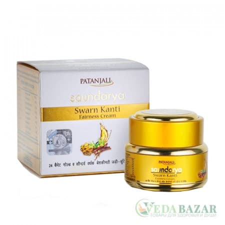 Крем для лица Сварн Канти (Swarn Kanti Fairness Cream) питание и увлажнение, 15 гр, Патанджали (Patanjali) фото