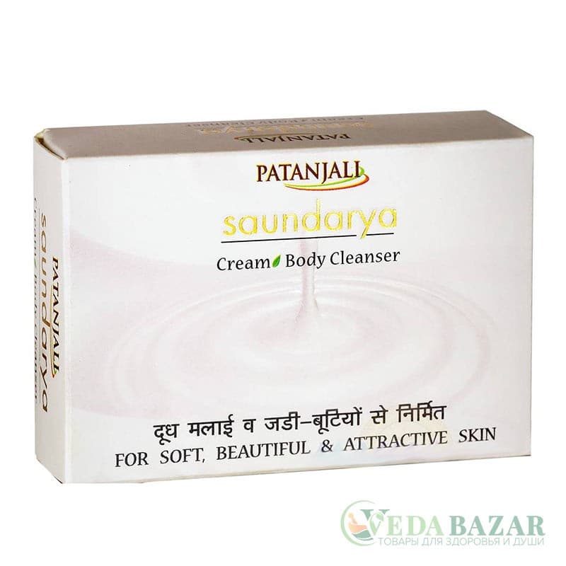 Мыло Саундарья Молочные Сливки (Saundarya Cream Body Cleanser), 75 гр, Патанджали (Patanjali) фото