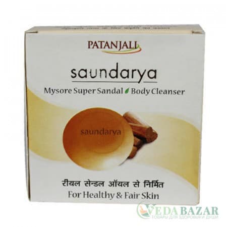 Мыло Саундарья Сандал (Saundarya Mysore Super Sandal Body Cleanser), 75 гр, Патанджали (Patanjali) фото