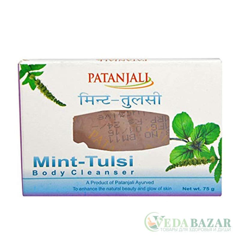 Мыло Мята и Туласи (Mint Tulsi Body Cleanser), 75 гр, Патанджали (Patanjali) фото