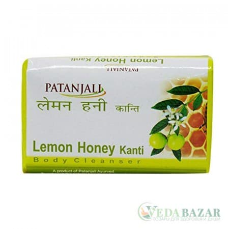 Мыло Лимон и Мед (Lemon Honey Kanti Body Cleanser), 75 гр, Патанджали (Patanjali) фото