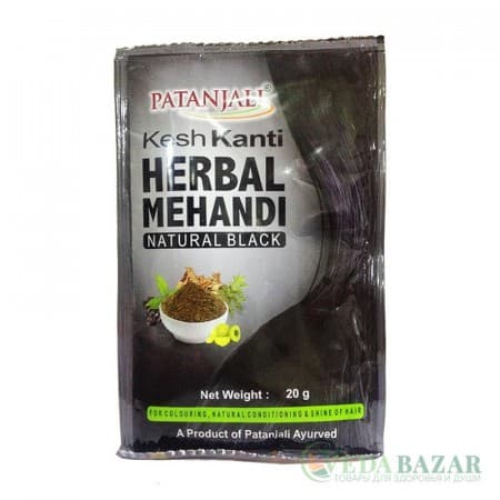Хна для волос черная (Herbal Mehandi Kesh Kanti Natural Black), 20 гр, Патанджали (Patanjali) фото