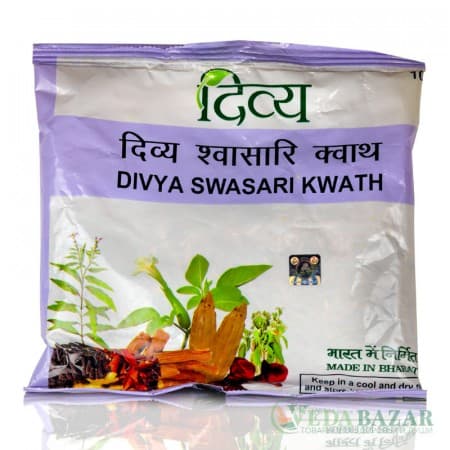 Аюрведический чай Дивья Свасари Кватх (Divya Swasari Kwath) для дыхательных путей, 100 гр, Патанджали (Patanjali) фото
