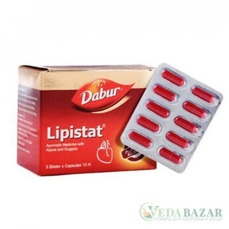 Липистат, таблетки для снижения холестерина, (Lipistat), 50 капсул, Дабур (Dabur) фото