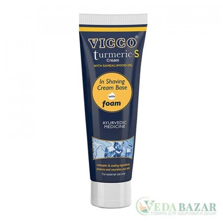 Средство для бритья Турмерик-S (Turmeric-S Cream in Shaving Cream Base) на основе сандалового масла, 70 гр, ВИККО (VICCO) фото