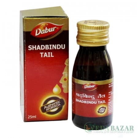 Масляные капли Шадбинду (Shadbindu Tail) лечение уха-горла-носа, 25 мл, Дабур (Dabur) фото