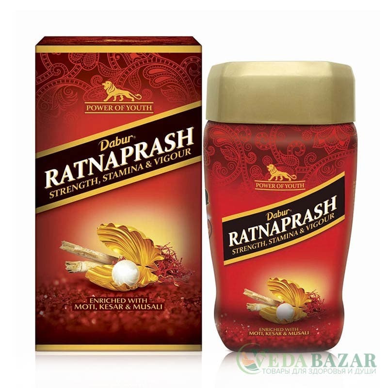 Ратнапраш - Чаванпраш для укрепления здоровья всей семьи, (Ratnaprash - Chyawanprash Health Tonic), 450 г, Дабур (Dabur) фото