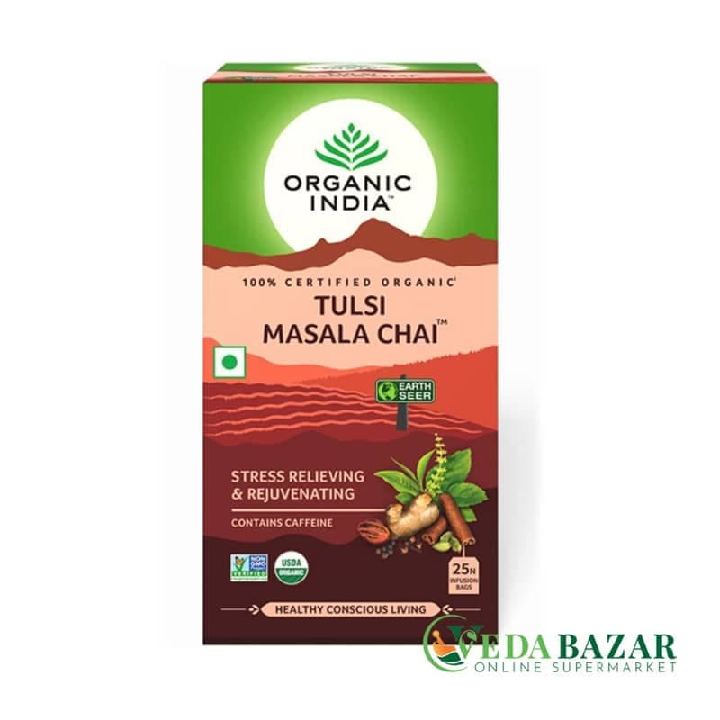 Туласи Масала Чай (Tulsi Masala Chai), 25 штук, Органик Индия (Organic India) фото