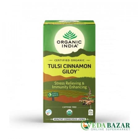 Туласи Корица Гилой (Tulsi Cinnamon Giloy), 25 шт, Органик Индия (Organic India) фото