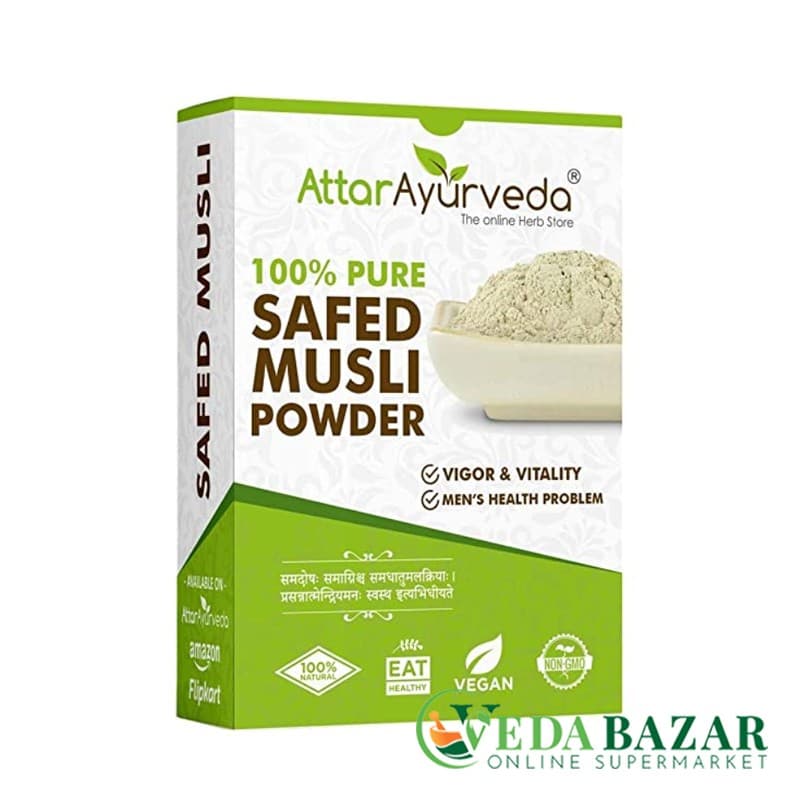 Сафед Мюсли порошок (Safed Musli Powder), 100 гр, Аттар Аюрведа (Attar Ayurveda) фото