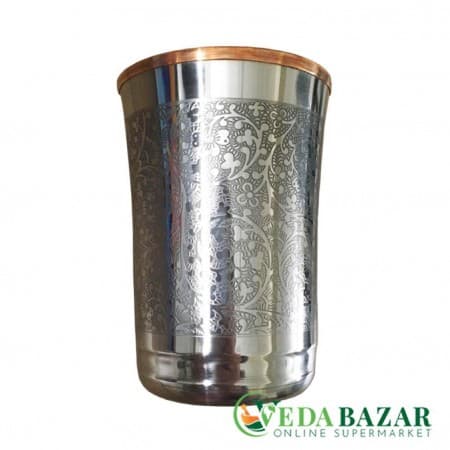 Медный стакан в стальном корпусе (Copper Glass in a steel case), 300мл, Ведабазар (Vedabazar) фото