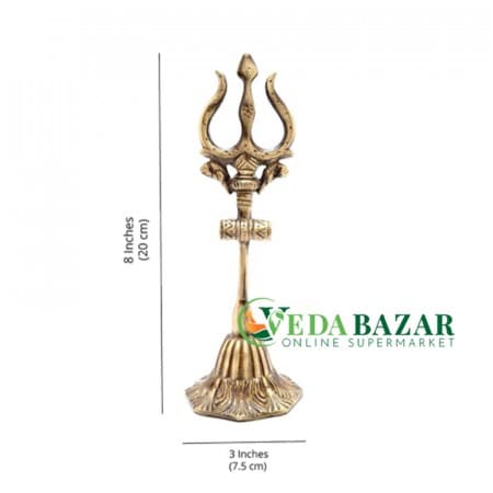 Латунный Тришул Шивы (Brass Shiva's Trishul), 7.62 x 7.62 x 20.32 см, Ведабазар (Vedabazar) фото