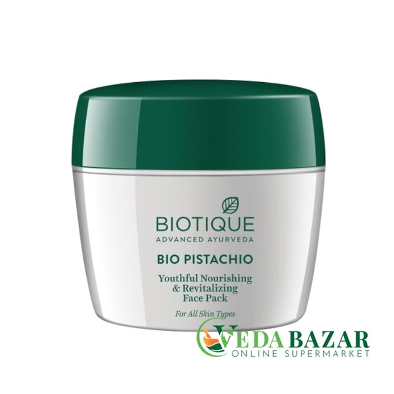 Маска для сияющего цвета лица Био Пистачио (Bio Pistachio Revitalizing Face Pack) 175 гр, Биотик (Biotique) фото