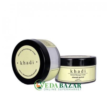 Натуральный массажный крем с миндальным и абрикосовым маслами (Natural Almond & Apricot Massage Cream) 50 гр, Кхади (Khadi) фото