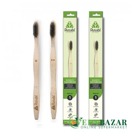 Бамбуковые зубные щетки Русабл для взрослых (Rusabl Bamboo Toothbrush), 2 штуки, Минимо (Minimo) фото