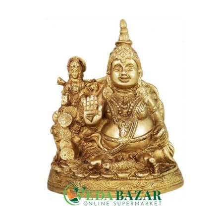 Сувенир статуэтка Лакшми и Кувер (Souvenir figurine Lakshmi and Kuver) 10 см, металл фото