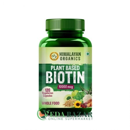 Биотин для Роста Волос (Biotin), 120 Капсул, Хималаян Органикс (Himalayan Organics) фото