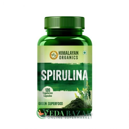 Препарат от Аллергии Спирулина (Spirulina), 120 Капсул, Хималаян Органикс (Himalayan Organics) фото
