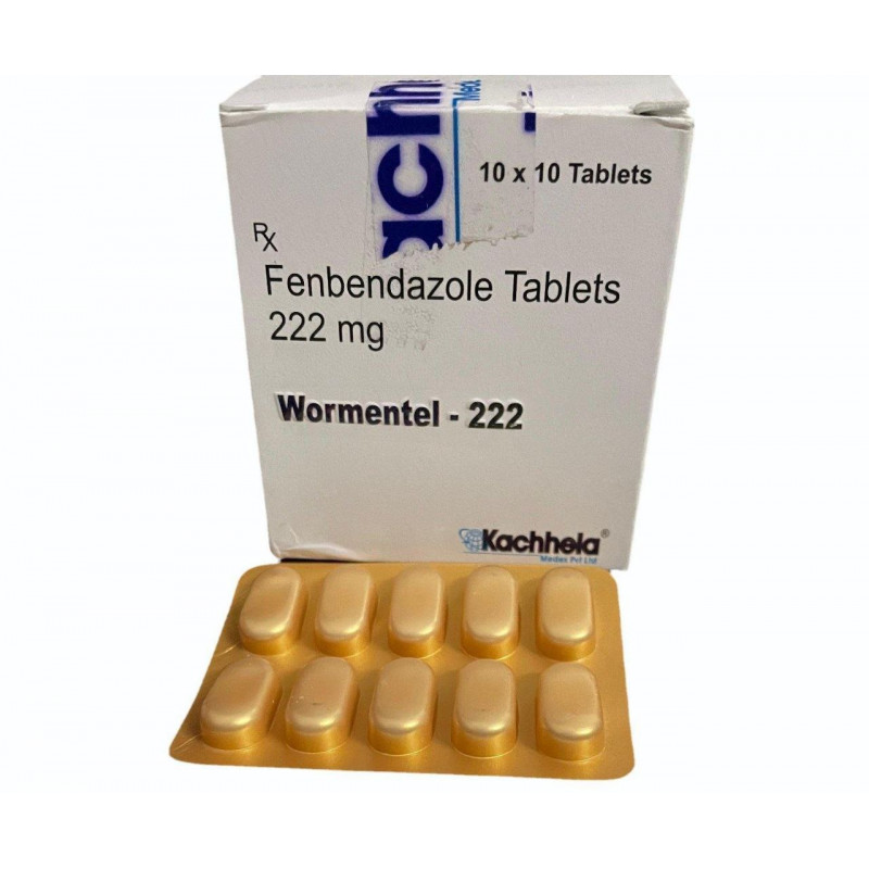 Ворментел (фенбендазол), антипаразитарный препарат (Fenbendazole), 222 мг, 100 таб, Качхела (Kachhela) фото