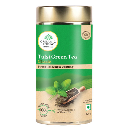 Зеленый чай Туласи Классический (Tulsi Green Tea Classic), 100 гр, Органик Индия (Organic India) фото
