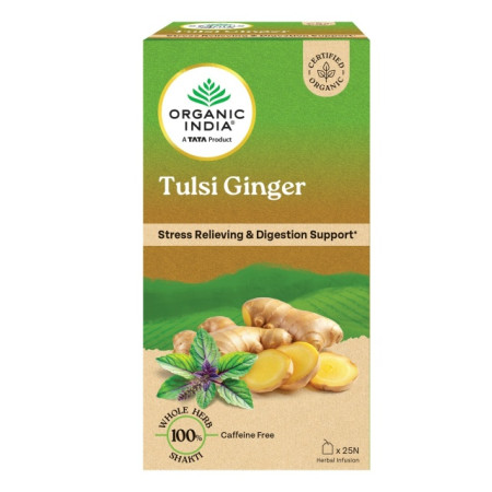 Туласи Имбирь в пакетиках (Tulsi Ginger), 25 шт, Органик Индия (Organic India) фото