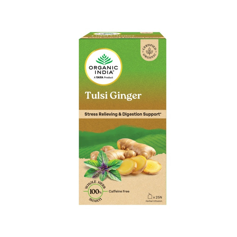 Туласи Имбирь в пакетиках (Tulsi Ginger), 25 шт, Органик Индия (Organic India) фото