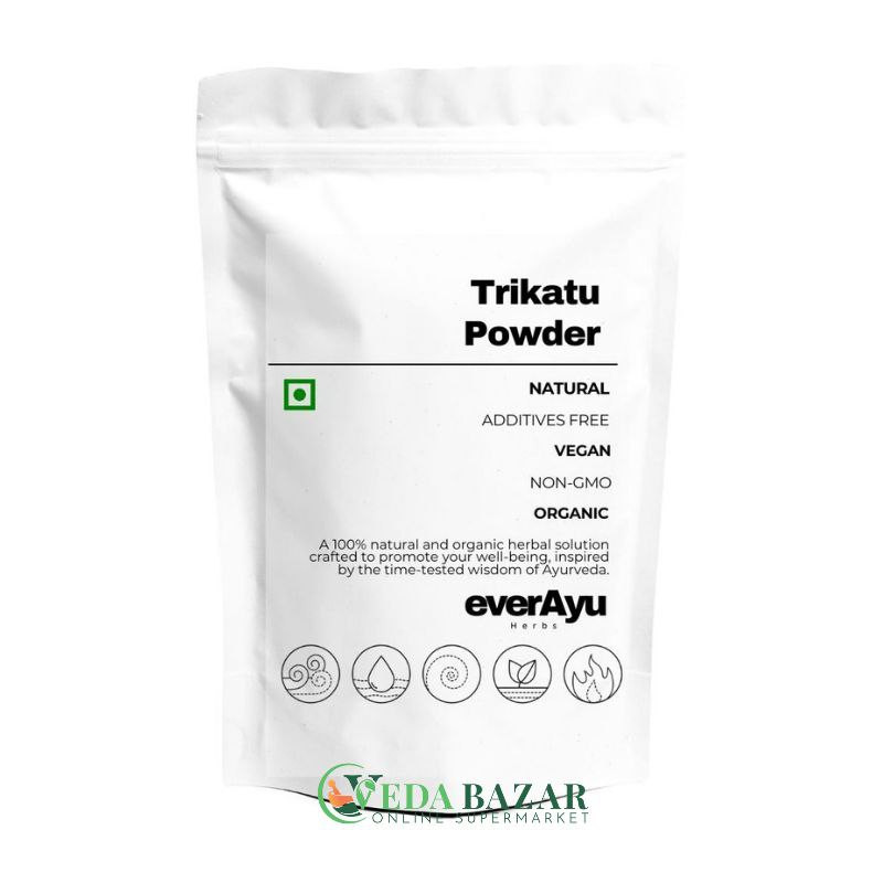 Трикату порошок (Trikatu - 100% organic), для пищеварения, 250 мг, ЭверАю (EverAyu) фото