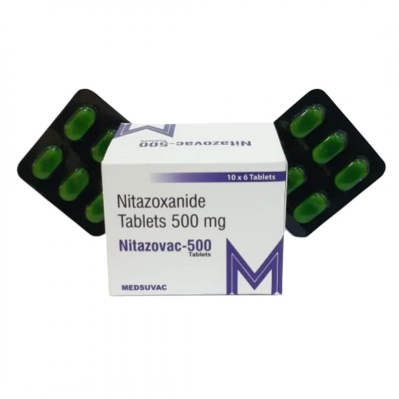Нитазовак (nitazoxanide), от паразитов, 500 мг, 100 таб, Медсувак (Medsuvak)) фото