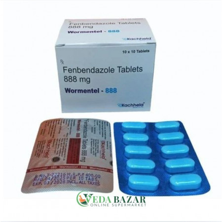 Ворментел (Wormentel), от паразитов (Fenbendazole), 888 мг, 100 таб, Качхела (Kachhela) фото