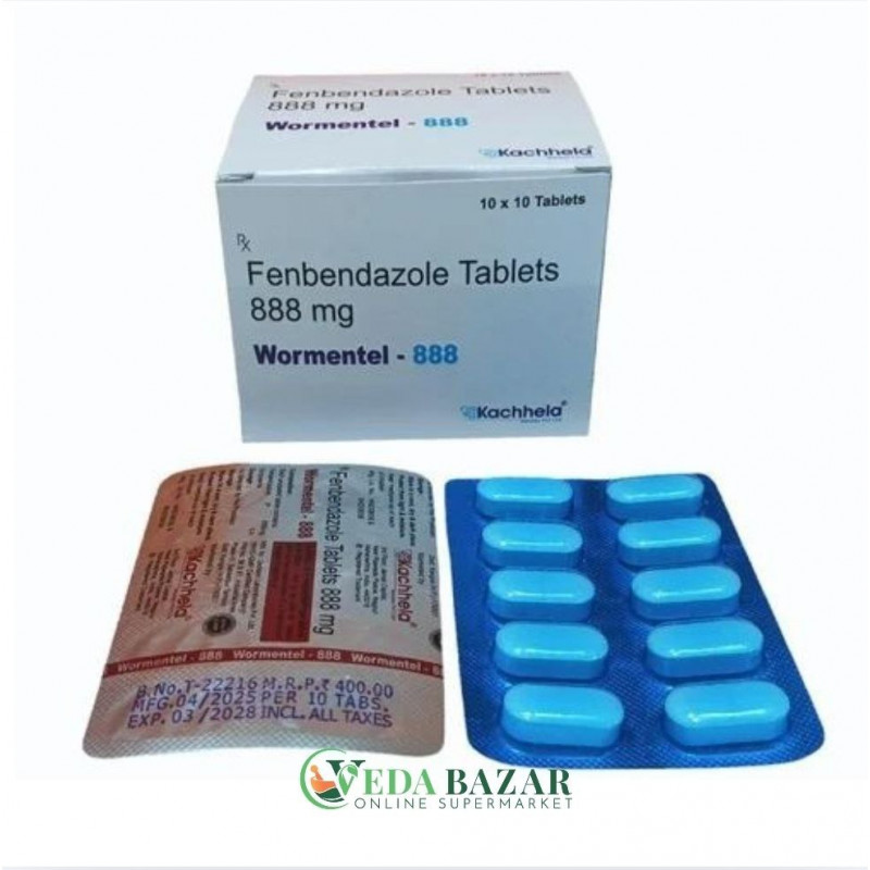 Ворментел (Wormentel), от паразитов (Fenbendazole), 888 мг, 100 таб, Качхела (Kachhela) фото