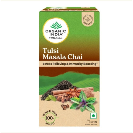 Туласи Масала Чай в пакетиках (Tulsi Masala Chai), 25 шт, Органик Индия (Organic India) фото