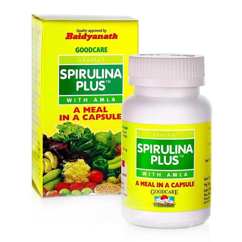 Спирулина Плюс (Spirulina Plus), 60 капсул, Goodcare / Байдианат (Baidyanath) фото