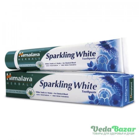 Зубная Паста с Отбеливающим Эффектом Спарклинг Вайт (Sparkling White Toothpaste), 80 Гр, Хималая (Himalaya) фото