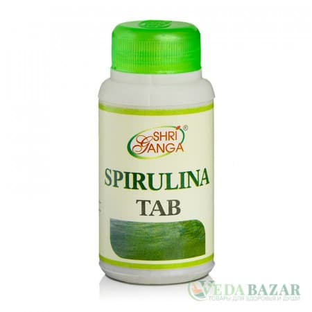 Спирулина (Spirulina) источник витаминов и белка, 60 таб, Шри Ганга (Shri Ganga) фото