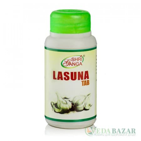 Ласуна (Lasuna) снижение холестерина, помощь сосудам, 120 таб, Шри Ганга (Shri Ganga) фото