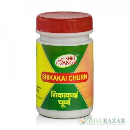 Шикакай Чурна (Shikakai Churna) мыльный орех, натуральное средство для мытья волос и тела, 100 гр, Шри Ганга (Shri Ganga) фото